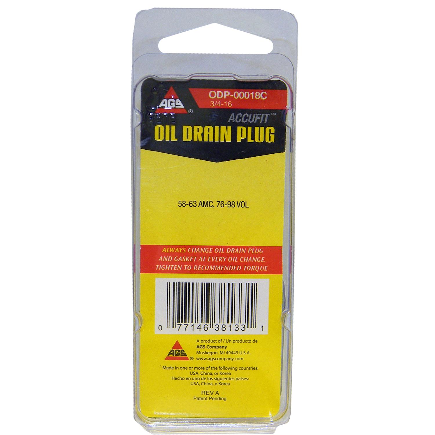 American Grease Stick (AGS) ODP00018C Engine Oil Drain Plug product image 3 of 3