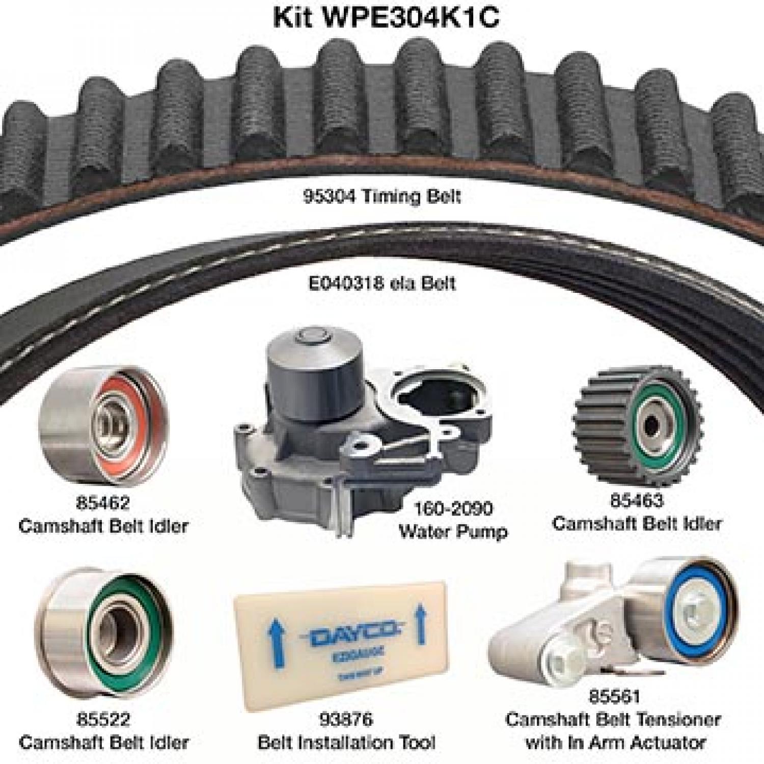 Dayco WPE304K1C Engine Timing Belt Kit with Water Pump product image 1 of 1