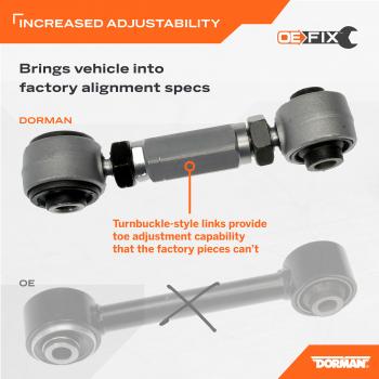 2007 Jeep Compass Alignment Toe Arm Rear Lower Forward Dorman 526032 image 1 of 4