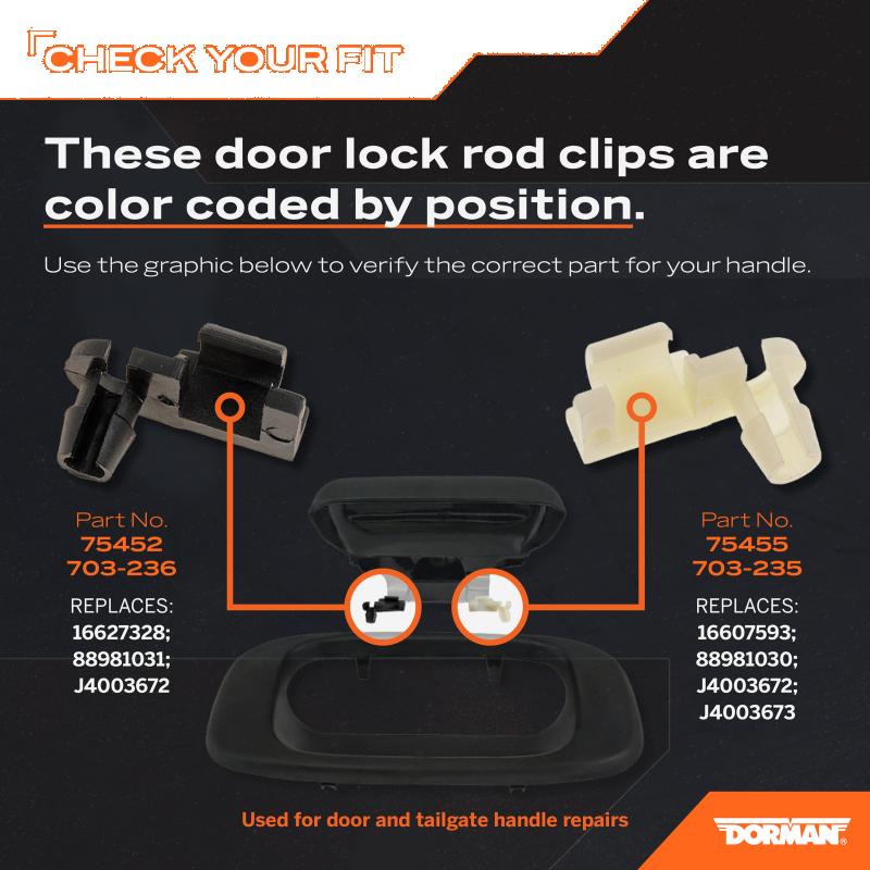 Dorman 703235 Door Lock Rod Clip product image 3 of 5