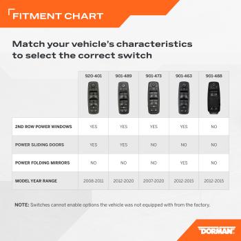 2012 Ram 2500 Door Window Switch Front Left Dorman 901473 image 4 of 4