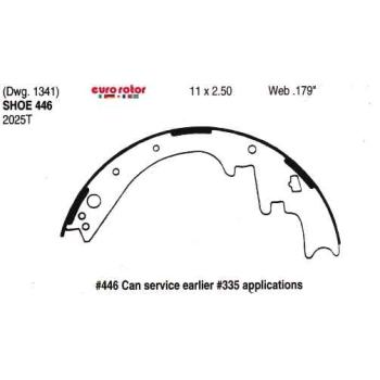 1974 Dodge B200 Van Drum Brake Shoe Rear Eurorotor 446 image 1 of 1