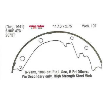 1991 GMC R1500 Suburban Drum Brake Shoe Rear Eurorotor 473R image 1 of 1