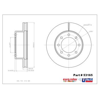 2018 Ram 3500 Disc Brake Rotor Front Eurorotor 53165 image 1 of 1
