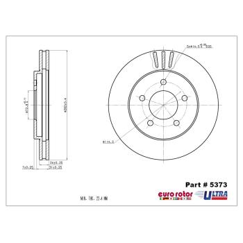 1998 Plymouth Voyager Disc Brake Rotor Front Eurorotor 5373 image 1 of 1
