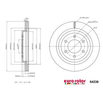 2018 Lincoln Navigator Disc Brake Rotor Rear Eurorotor 54236 image 1 of 1