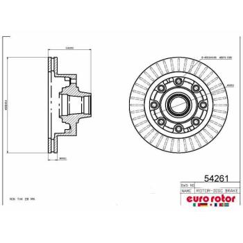 1998 Ford E-350 Econoline Disc Brake Rotor and Hub Assembly Front Eurorotor 54261 image 1 of 1