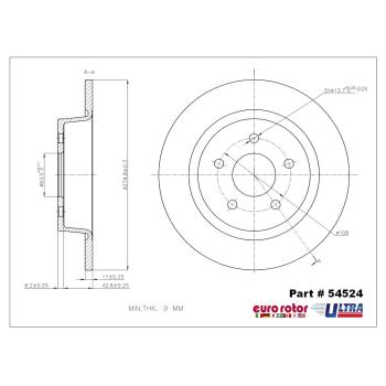 2013 Ford C-Max Disc Brake Rotor Rear Eurorotor 54524 image 1 of 1