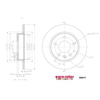 2023 Buick Encore GX Disc Brake Rotor Rear Eurorotor 55411 image 1 of 1