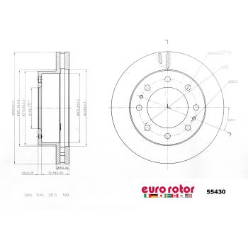 2003 Cadillac DeVille Disc Brake Rotor Front Eurorotor 55430 image 1 of 1