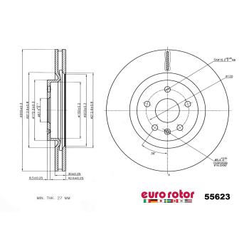 2017 Buick Regal Disc Brake Rotor Front Eurorotor 55623 image 1 of 1