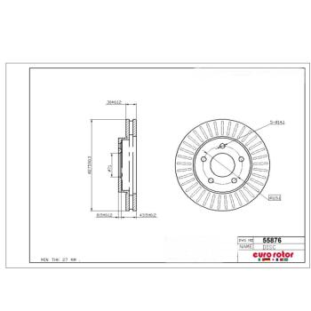2002 Pontiac Aztek Disc Brake Rotor Front Eurorotor 55876 image 1 of 1