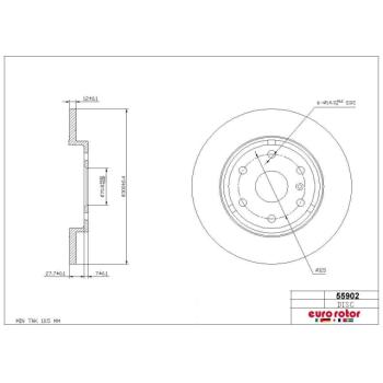 2005 Buick Terraza Disc Brake Rotor Rear Eurorotor 55902 image 1 of 1