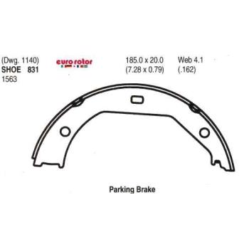 2016 BMW 328i xDrive Parking Brake Shoe Rear Eurorotor 831 image 1 of 1