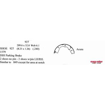 2012 Acura MDX Parking Brake Shoe