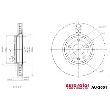 2012 Audi Q5 Disc Brake Rotor Front Eurorotor AU2001 image 1 of 1