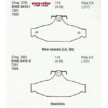 1994 Pontiac Firebird Disc Brake Pad Rear Eurorotor F1D413 image 1 of 1