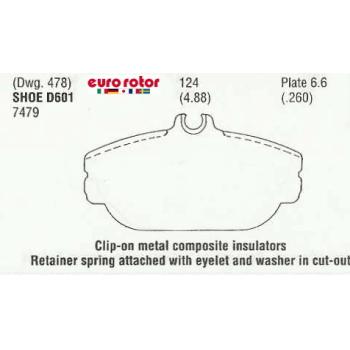 1997 Mercury Sable Disc Brake Pad Front Eurorotor F1D601 image 1 of 1