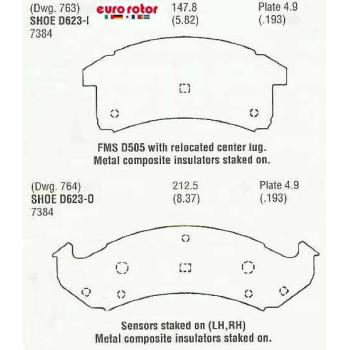 1994 Pontiac Firebird Disc Brake Pad Front Eurorotor F1D623 image 1 of 1