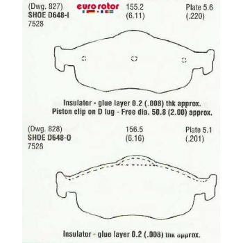 1998 Mercury Mystique Disc Brake Pad Front Eurorotor F1D648 image 1 of 1