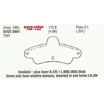 1998 Mercury Mystique Disc Brake Pad Rear Eurorotor F1D661 image 1 of 1