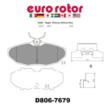 2004 Ford Thunderbird Disc Brake Pad Rear Eurorotor F1D806 image 1 of 1