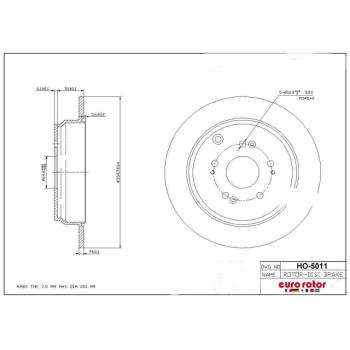 2012 Acura RDX Disc Brake Rotor Rear Eurorotor HO5011 image 1 of 1