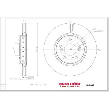2019 Acura RLX Disc Brake Rotor Front Eurorotor HO5045 image 1 of 1