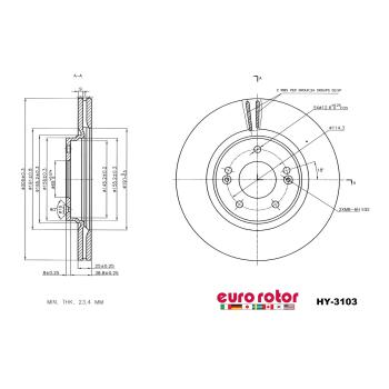 2021 Hyundai Tucson Disc Brake Rotor Front Eurorotor HY3103 image 1 of 1