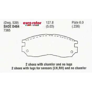 2001 Mitsubishi Eclipse Disc Brake Pad Front Eurorotor ID484H image 1 of 1
