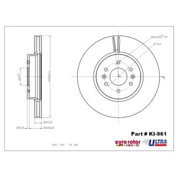2010 Kia Borrego Disc Brake Rotor Front Eurorotor KI961 image 1 of 1