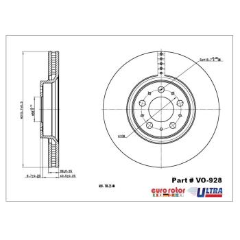 2007 Volvo S60 Disc Brake Rotor Front Eurorotor VO928 image 1 of 1