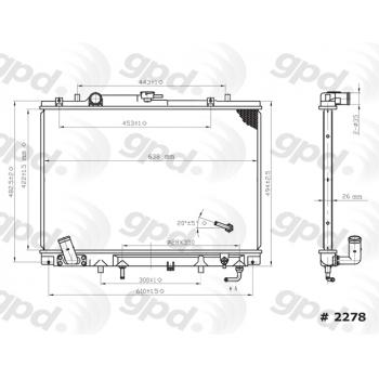 1999 Mitsubishi Montero Sport Radiator Global Parts Distributors 2278C image 1 of 1