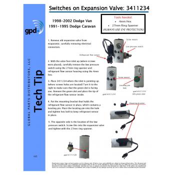 1998 Dodge B1500 A/C Expansion Valve Front Global Parts Distributors 3411234 image 3 of 3