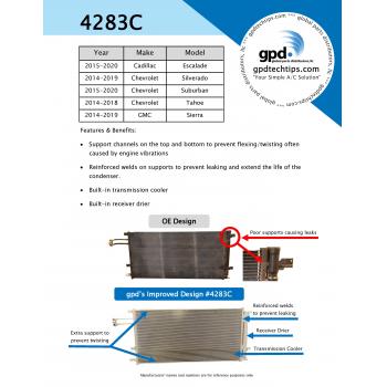 2015 Cadillac Escalade ESV A/C Condenser Global Parts Distributors 4283C image 3 of 3