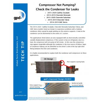 2015 Cadillac Escalade ESV A/C Compressor Global Parts Distributors 6513078 image 3 of 3