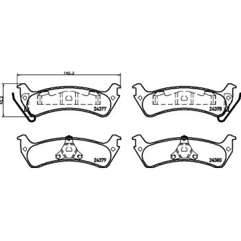 1998 Ford Windstar Disc Brake Pad Rear Hella Pagid 355012491 image 3 of 4