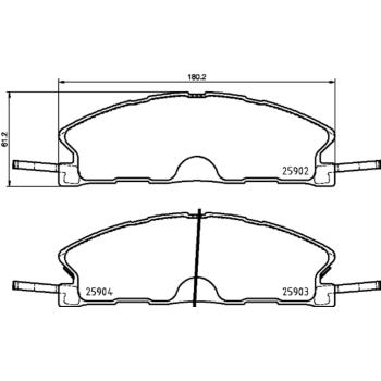 2015 Lincoln MKS Disc Brake Pad Front Hella Pagid 355025071 image 1 of 1