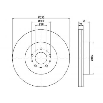 2007 Volvo S60 Disc Brake Rotor Rear Hella Pagid 355115601 image 1 of 1
