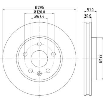2013 Buick Regal Disc Brake Rotor Front Hella Pagid 355116031 image 1 of 1
