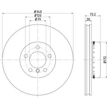 2013 BMW 328i Disc Brake Rotor Front Hella Pagid 355120811 image 4 of 4