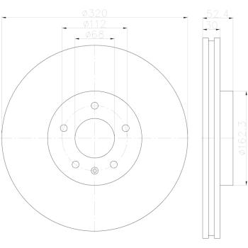 2012 Audi Q5 Disc Brake Rotor Front Hella Pagid 355123122 image 1 of 1