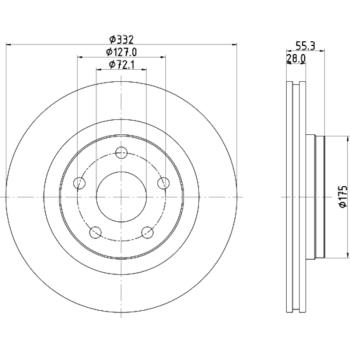 2017 Jeep Wrangler Disc Brake Rotor Front Hella Pagid 355123141 image 3 of 4