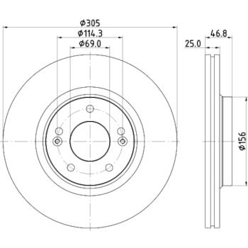 2021 Hyundai Tucson Disc Brake Rotor Front Hella Pagid 355126541 image 1 of 1