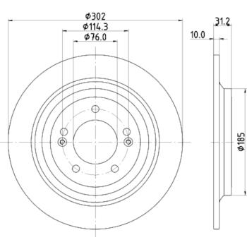 2021 Hyundai Tucson Disc Brake Rotor Rear Hella Pagid 355126681 image 3 of 4