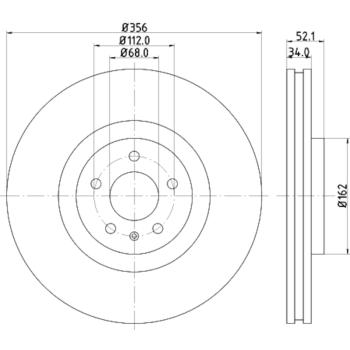 2014 Audi A8 Quattro Disc Brake Rotor Front Hella Pagid 355129371 image 4 of 4