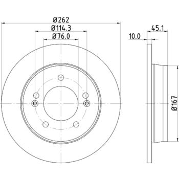 2016 Kia Forte Koup Disc Brake Rotor Rear Hella Pagid 355129451 image 3 of 4