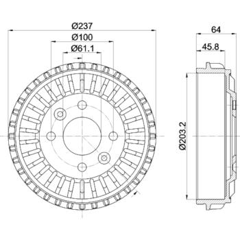 2016 Smart Fortwo Brake Drum Rear Hella Pagid 355303261 image 3 of 4