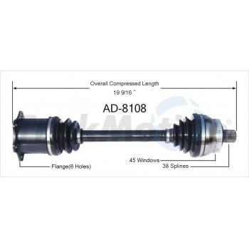 2005 Audi Allroad Quattro CV Axle Shaft Front Right TrakMotive AD8108 image 1 of 3