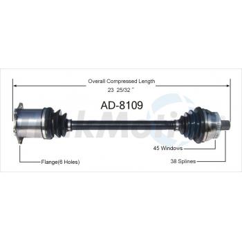 2005 Audi Allroad Quattro CV Axle Shaft Front Left TrakMotive AD8109 image 1 of 3